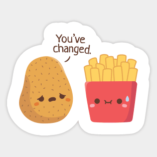 Cute Potato And French Fries Funny Sticker